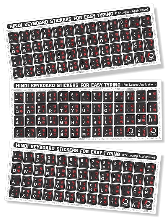 Amazon.in Buy ONCRO® 3 pcs, Hindi Keyboard Sticker, English Hindi Typing Keyboard Language