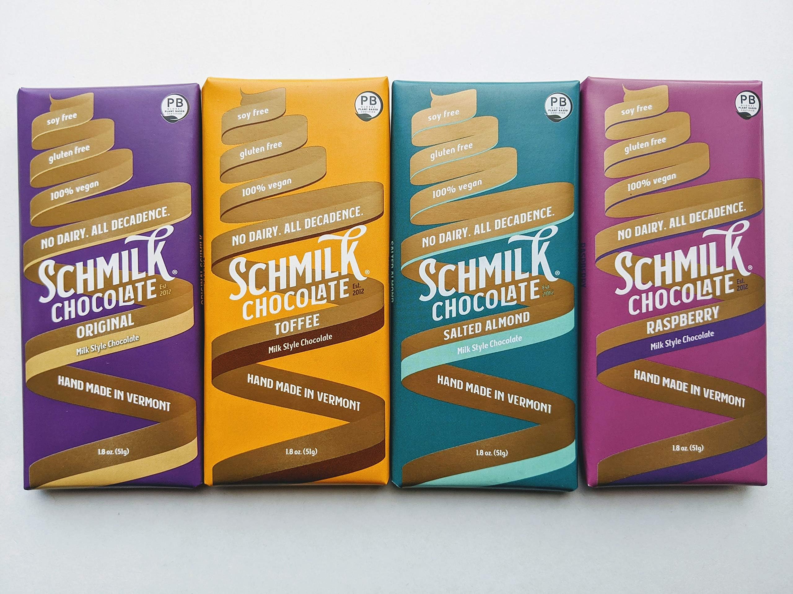Chocolate Hollow - Schmilk Chocolate Bars (VARIETY 8-Pack) - REAL Dairy-Free, Milk-Style Chocolate