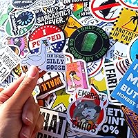 Vista 2 de Paquete de 200 calcomanías divertidas para adultos, botellas de agua con memes, impermeables, accesorios geniales para laptop, cascos, sarcásticos