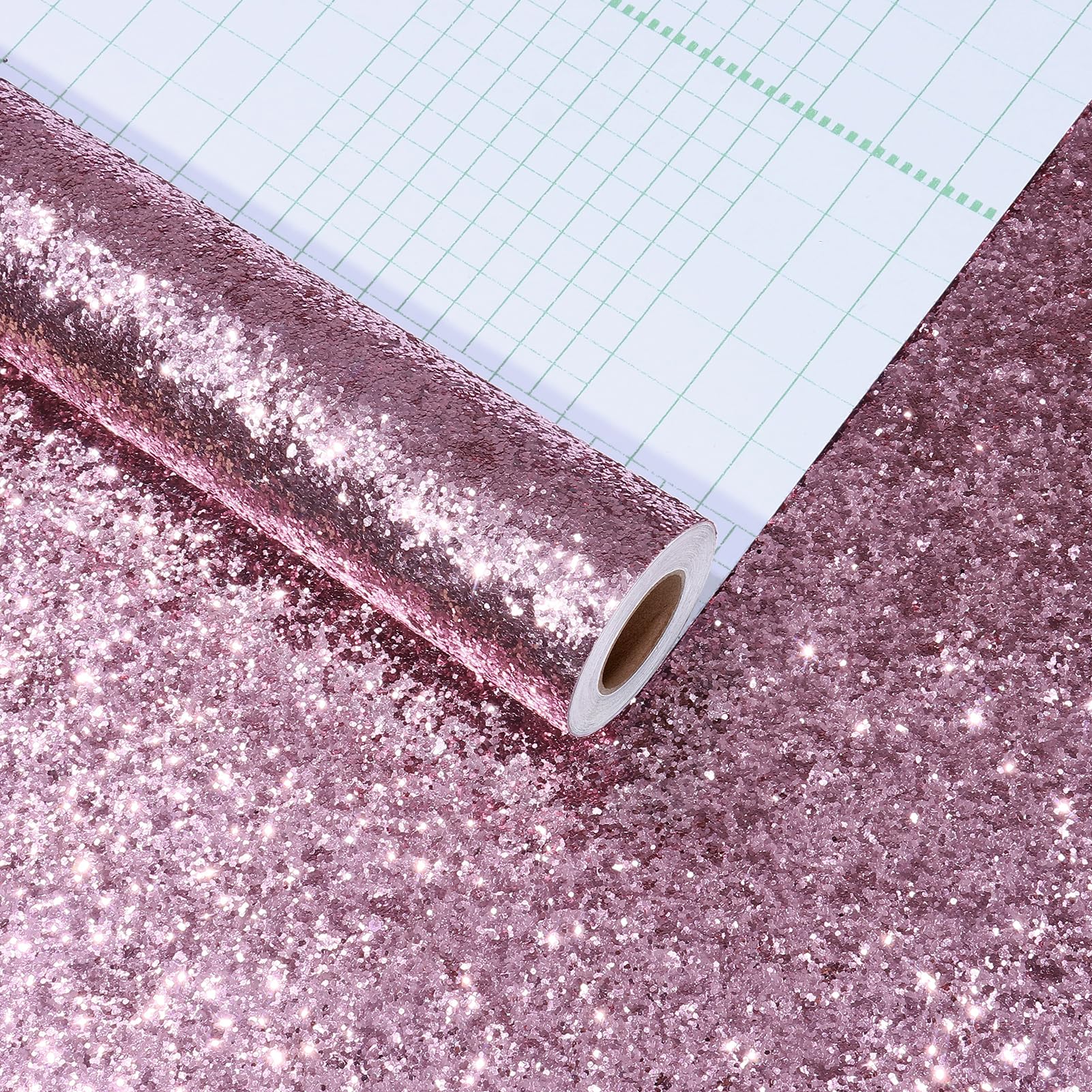 Samoprzylepna fioletowa brokatowa tapeta różowa tapeta do sypialni dziewcząt folia winylowa na meble gładka fioletowa różowa rolka papieru ściennego salon brokat lepki tył plastik 40 cm x