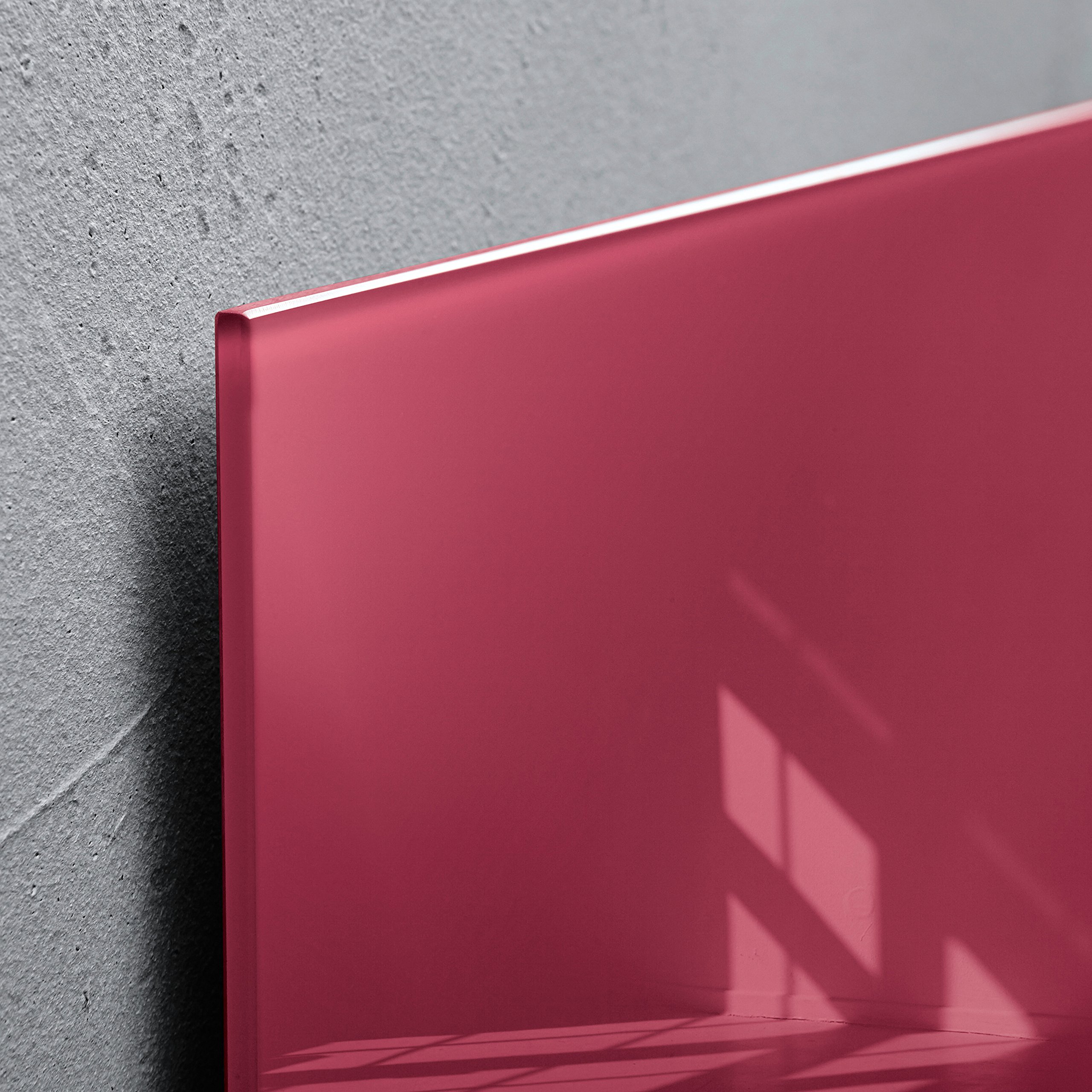 SIGEL GL272 Premium Glas-Magnettafel 48 x 48 cm beerenrot hochglänzend, SGS geprüft, einfache Montage, incl. 3 Magnete, Artverum