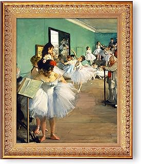 The Dance Class by Edgar Degas Framed Size:24.5 x 20.5 inches,Image Size:20x16 inches,Vintage Pattern Gold Frame The World Classic Art Reproductions, Giclee Canvas Prints Wall Art for Home Décor