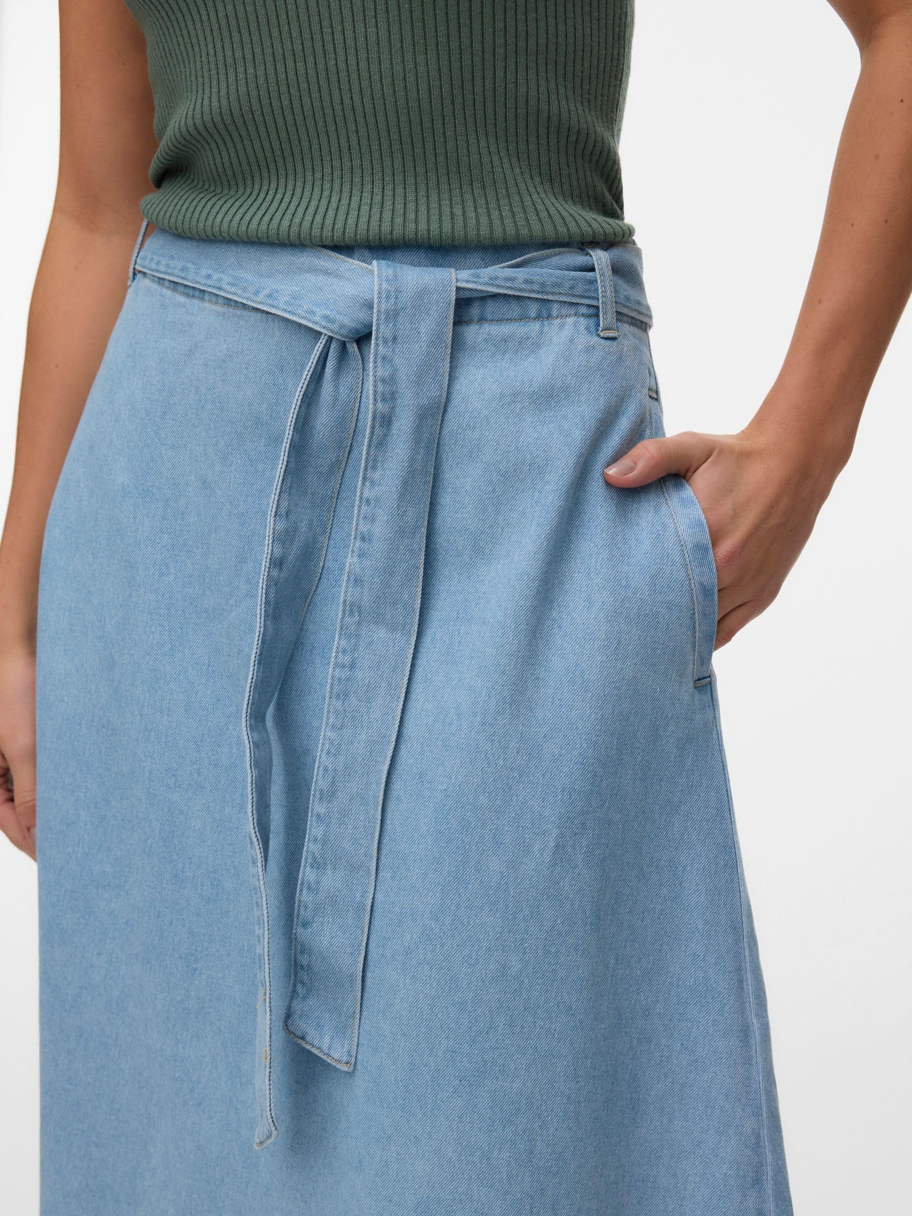 VERO MODA Female Jeansrock VMJOLENE Mid Rise Langer Rock | Denim skirt