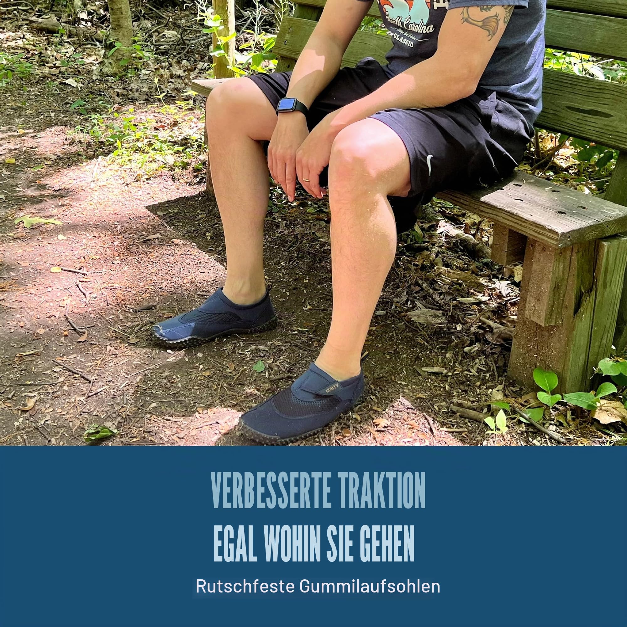 NORTY Wasserschuhe für Herren, schnelltrocknend, für Strand, Kajak und Pool, rutschfester Griff, Farben (Schwarz, Marineblau)