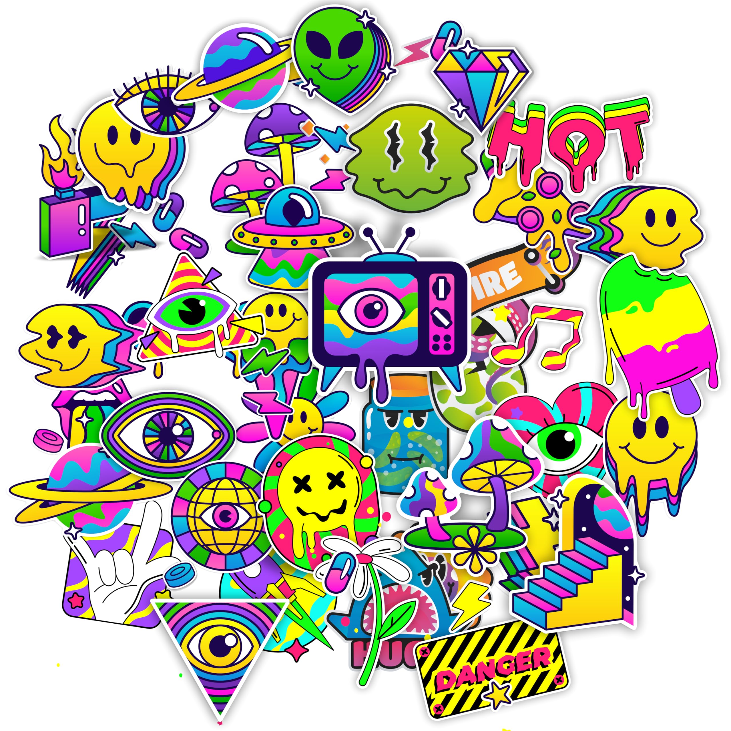 NoWorries Leminated Scratch Proof Modern Stickers (Pack of 45) Stickers for Mobile Cover, Laptops, Books, Bottles, Tablets, Fridge (No-Residue) (Multicolor Printed Premium Vinyl Stickers) (S-2.3)