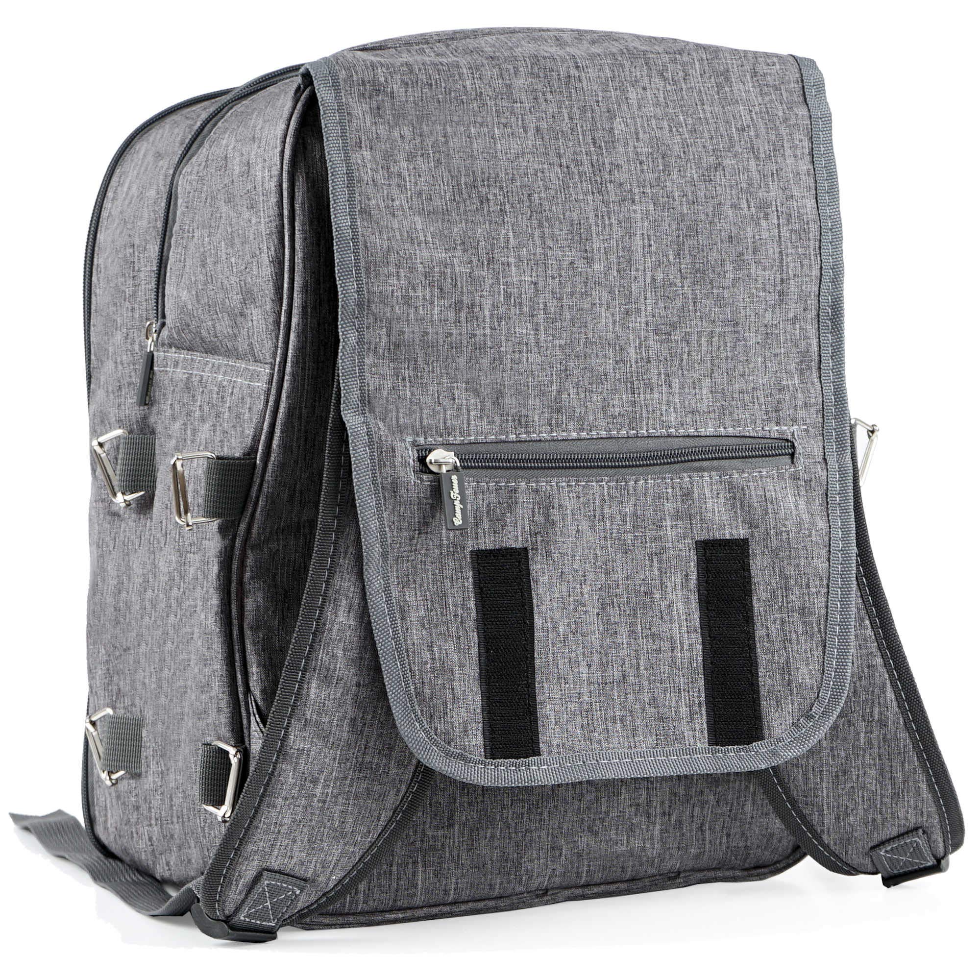 CampFeuer Zaino da Picnic per 4 persone | Set per picnic da 32 pezzi | grigio | con supporto per bottiglie, coperta da picnic, grande scomparto termico, stoviglie e posate