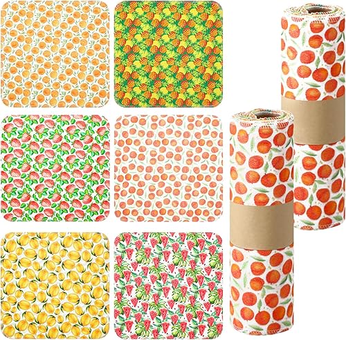 48 toallas sin papel, lavables, toallas de papel reutilizables, paquete de 25 con rollo de cartón duradero, servilletas reutilizables de 10 x 10