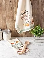 Vista 6 de DII Juego de toallas de cocina decorativas de algodón para cocina, 18 x 28 pulgadas, corazón agradecido, 2