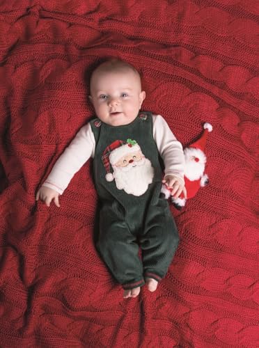 Mud Pie baby-boys Kids Christmas Santa Green Cord Longall Set2