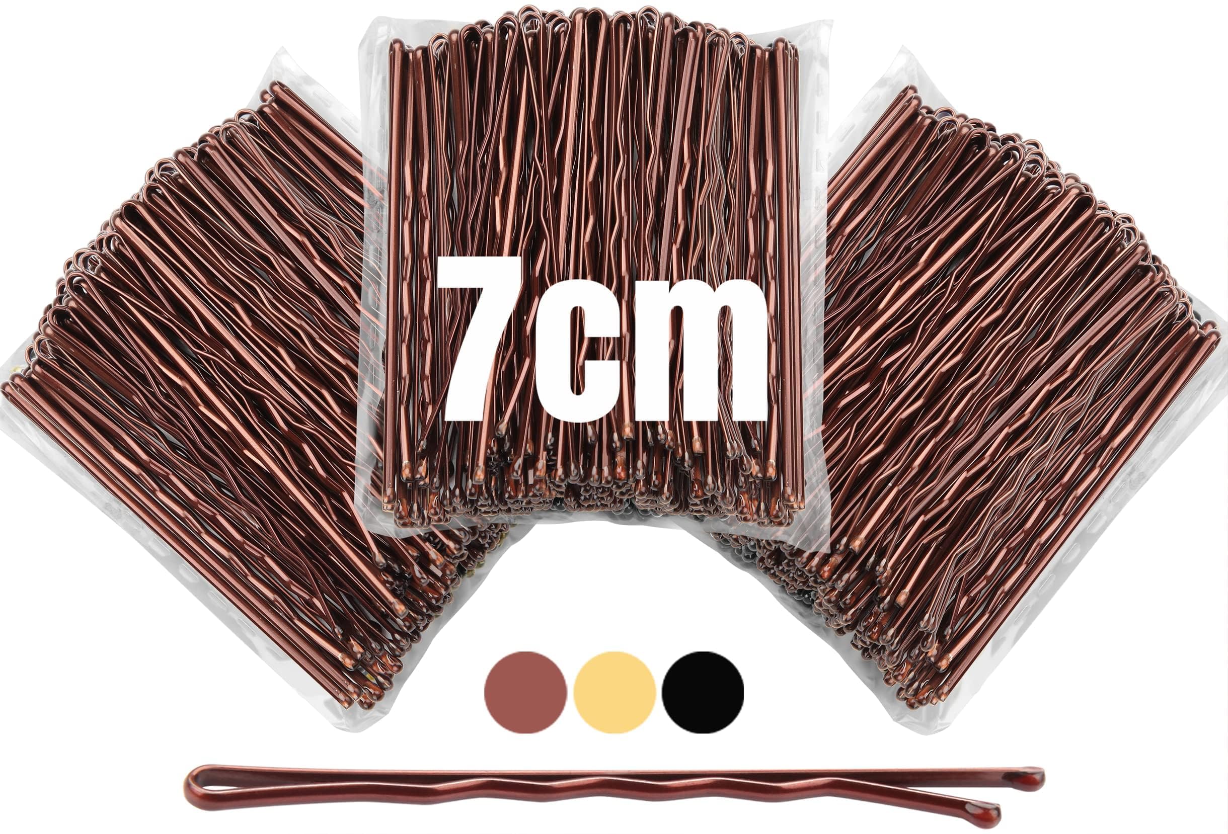 Mbsomnus 150 Stück Haarnadeln Braun 7cm Bobby Pins Haarklemmen Damen Wellenform Hair Pin Haarklammer Metall Ideal für Frauen Mädchen Haarzusätze Alle Haartypen (Braun)