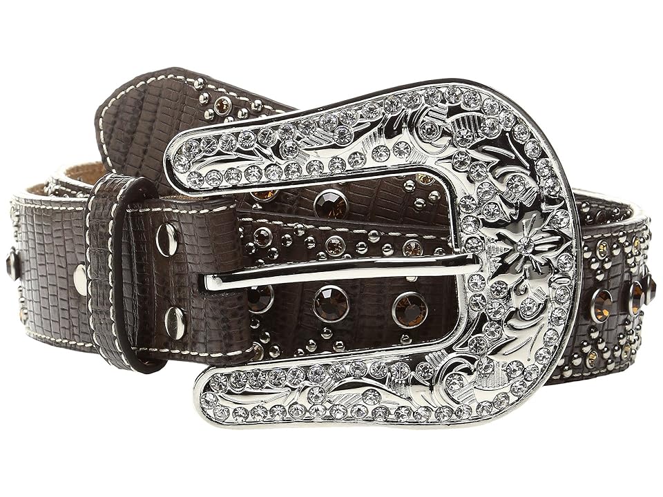 

M&F Western Nailhead Rhinestones Croco Belt (Brown) Women's Belts