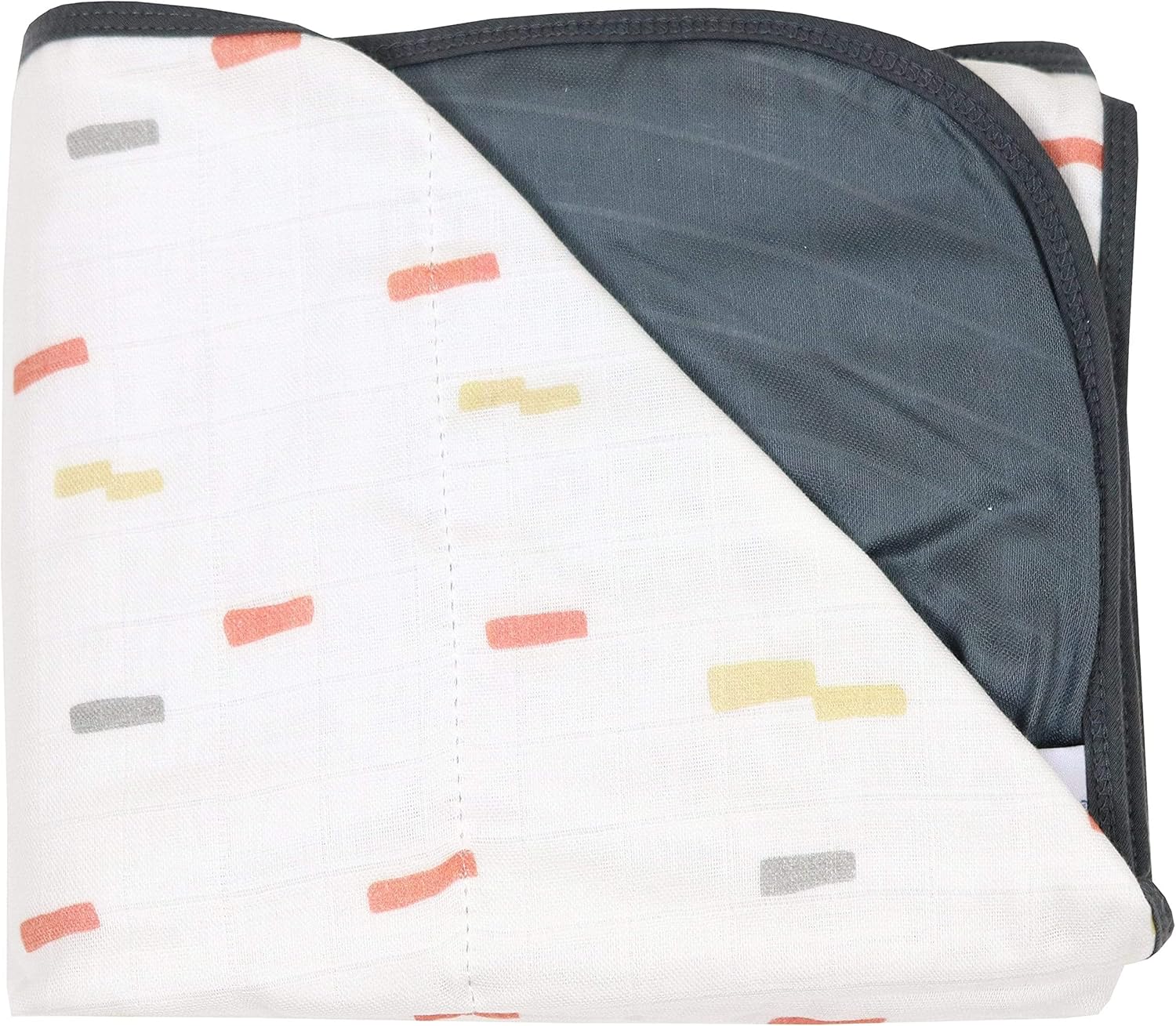 GooseWaddle Luxury Muslin Quilted Gray Baby Blanket (35”x47”), 4 Layers of Premium Ultra Soft Rayon, Soothing Blanket for Infants & Toddlers