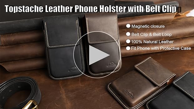 Amazon.com: Topstache Leather Phone Holster with Belt Clip