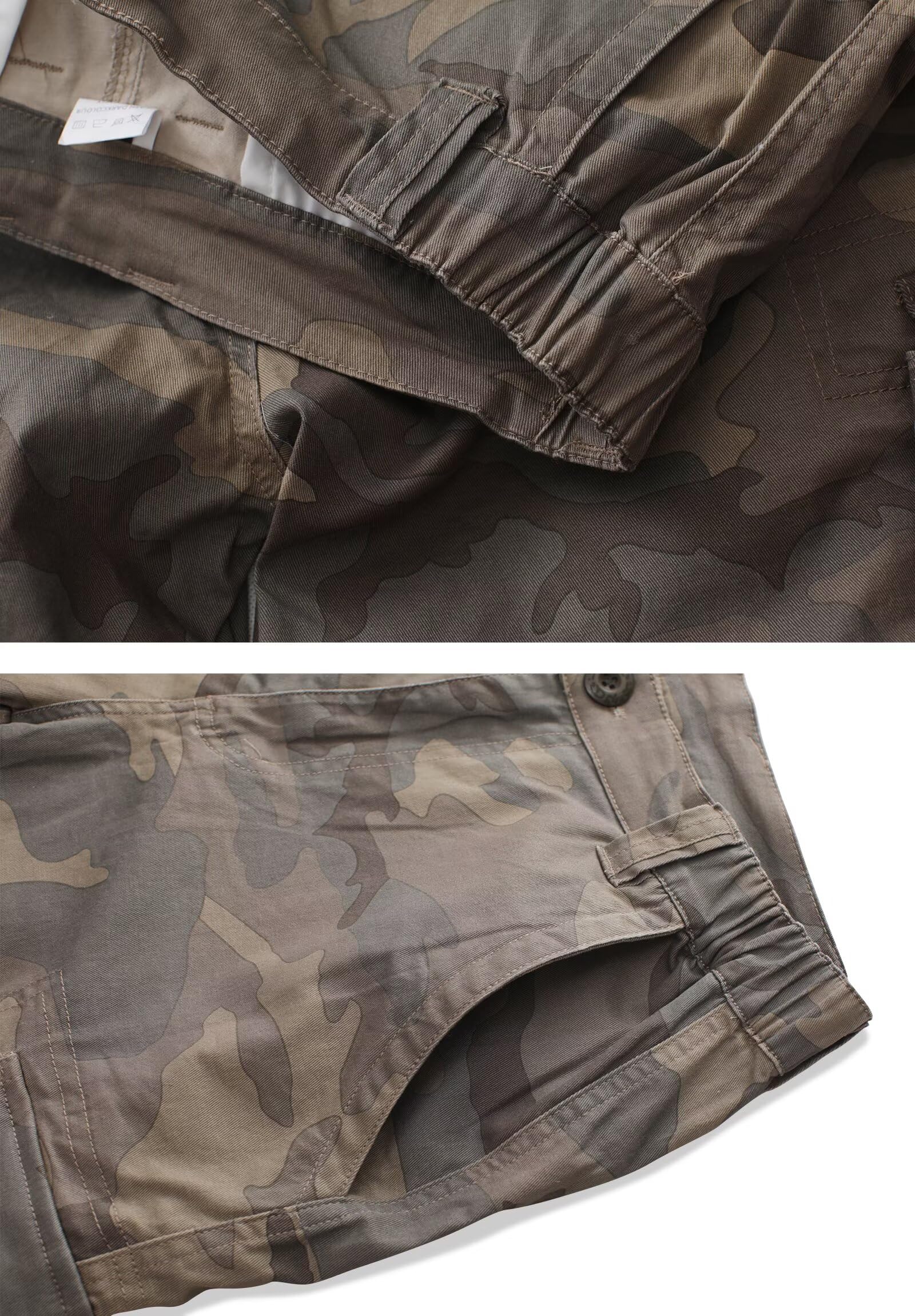 KOCTHOMY Damen-Cargo-Shorts, 17,8 cm, Bermuda-Shorts, Freizeit-Shorts, Sommer-Shorts, Camouflage-Shorts mit Reißverschlusstaschen, ohne Gürtel