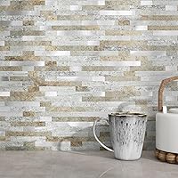 Vista 8 de MOFIT Azulejo de Respaldo de Ladrillo de Piedra 3D para Cocina Despegar y Pegar Azulejo de Pared Autoadhesivo, Pegatinas de Azulejos de Mosaico
