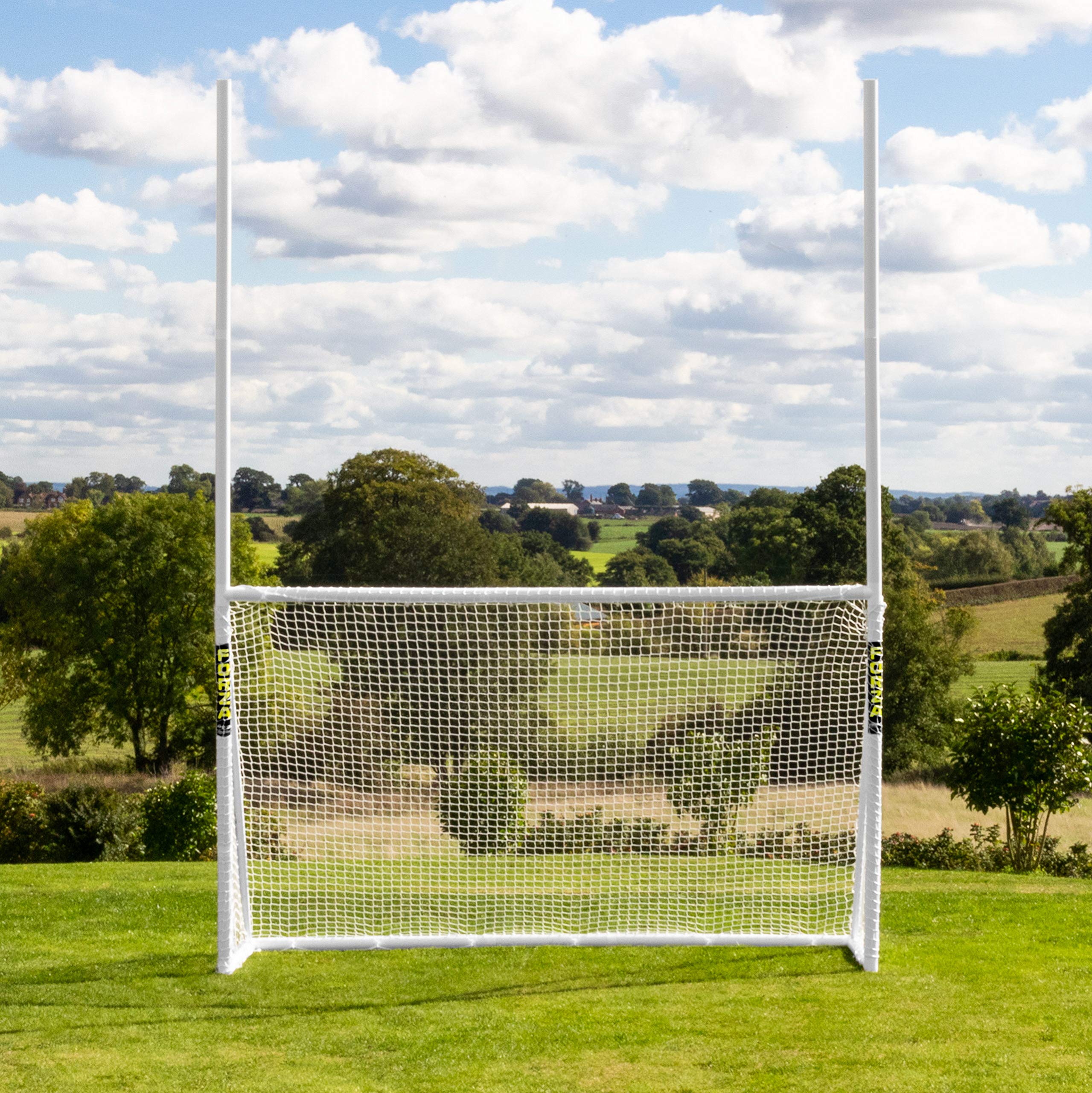 FORZA Gaelickie bramki do piłki nożnej i Hurling | 20 cm x 15 m, 10 stóp x 18 m, 12 ft x 16 ft | Siatka odporna na warunki atmosferyczne i słupki bramkowe z uPCW | Słupki do bramki ogrodowej dla dzieci (10 stóp x 15 cm)