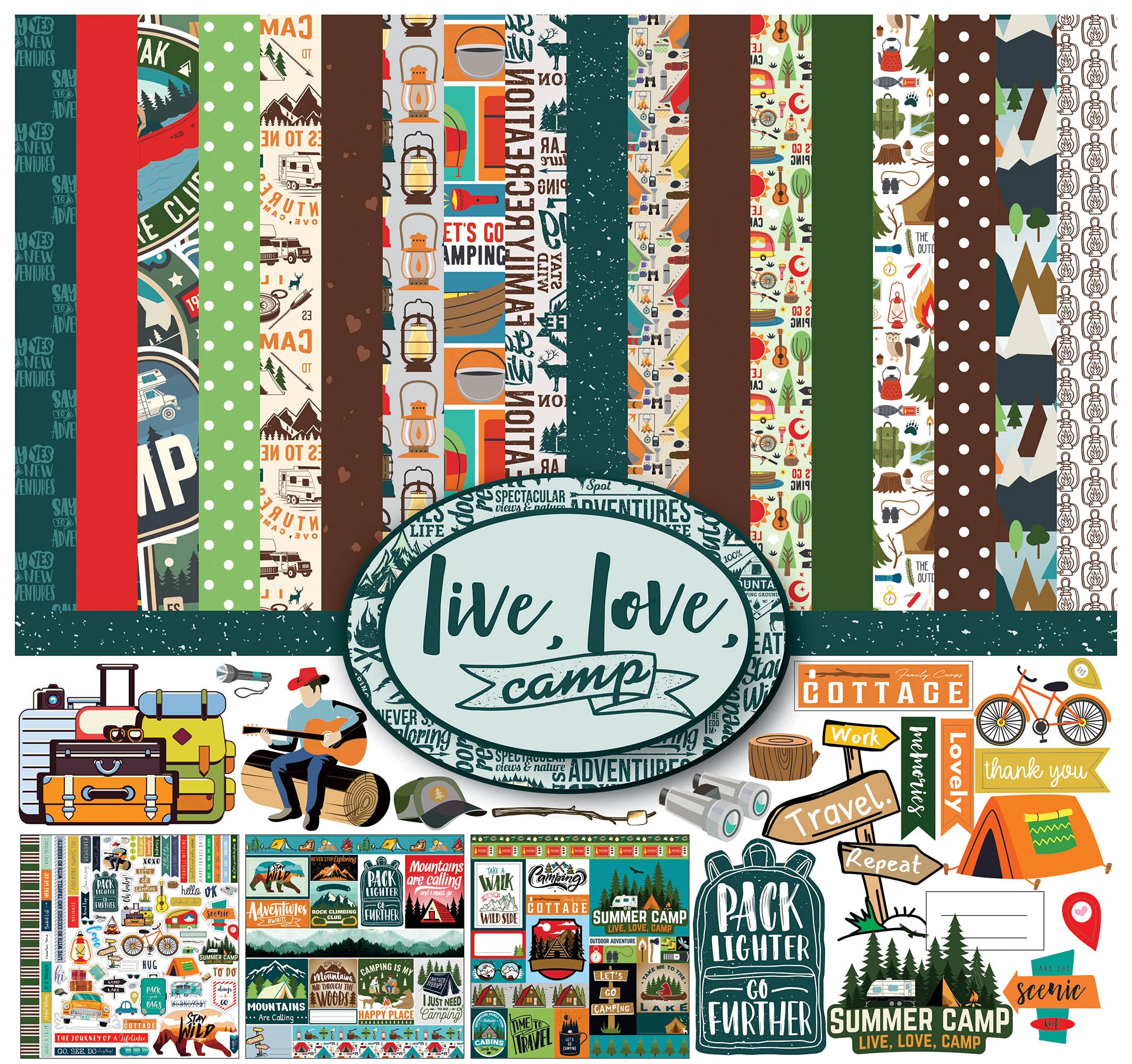 Papier de scrapbook nature pour raconter vos souvenirs de camping