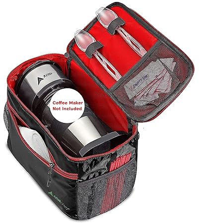Adir Mini Single Serve Travel Coffee Maker Pouch Organizer, Portable For Travel, Camping, Office Lunch Ba