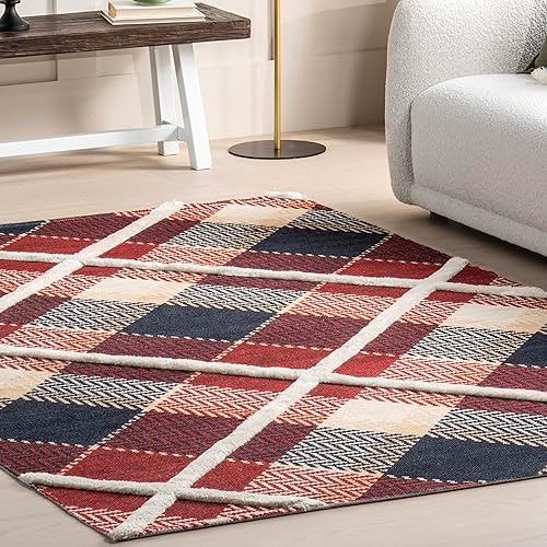 Miniatura 9 de nuLOOM Anastasia - Alfombra de área, 6 x 9 pies, color rojo