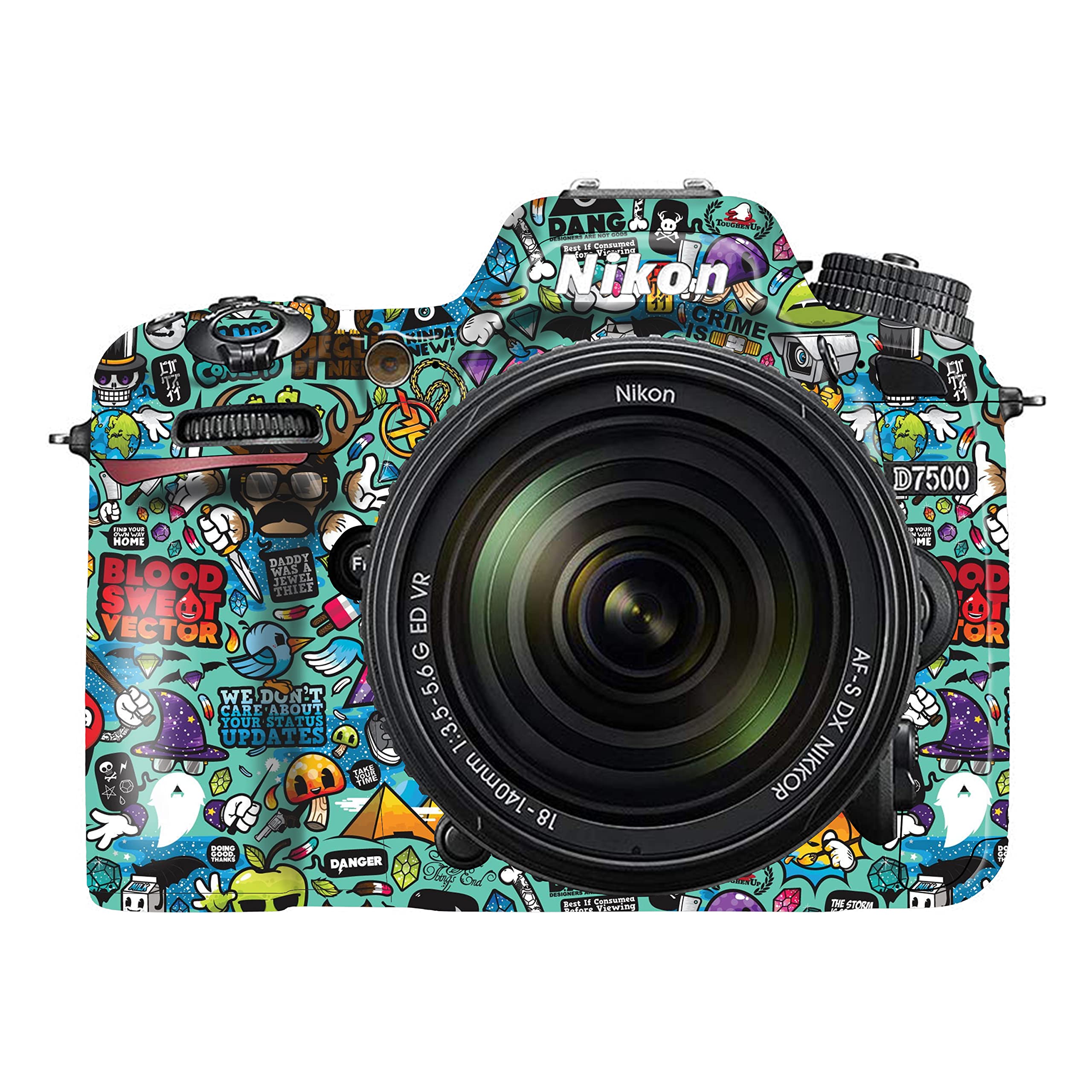 WRAPTURE. Vinyl Premium DSLR Camera Scratchproof Protective Skin For Nikon D7500 - No Residue Removal, Bubble Free, Scratch Resistant, Stretchable, Hd Quality Printed - HDCS03 (1 Unit)