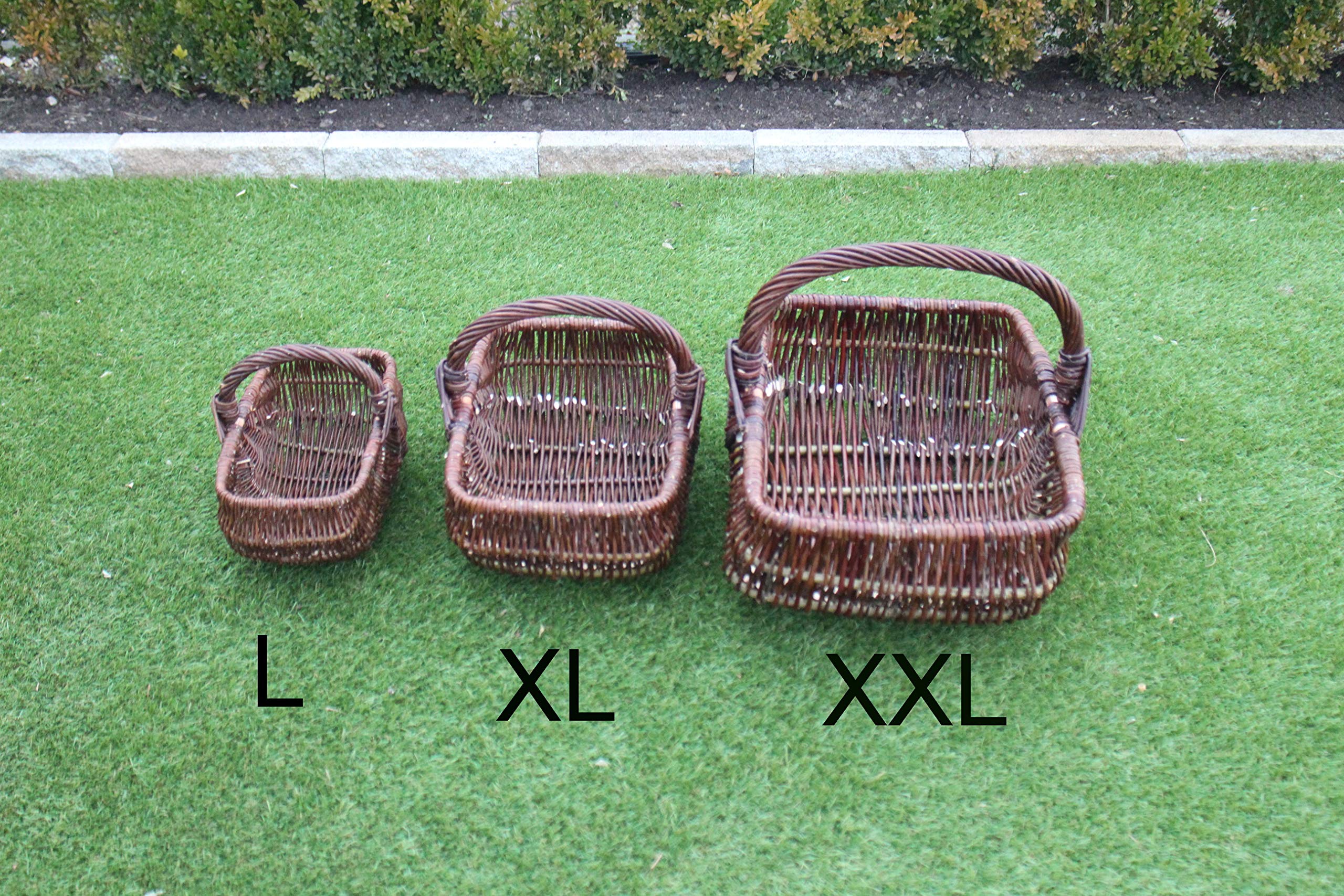 Erntekorb aus Weide Kartoffelkorb Einkaufskorb Weidenkorb Pilzkorb Weiden Blumenkorb (XXL)