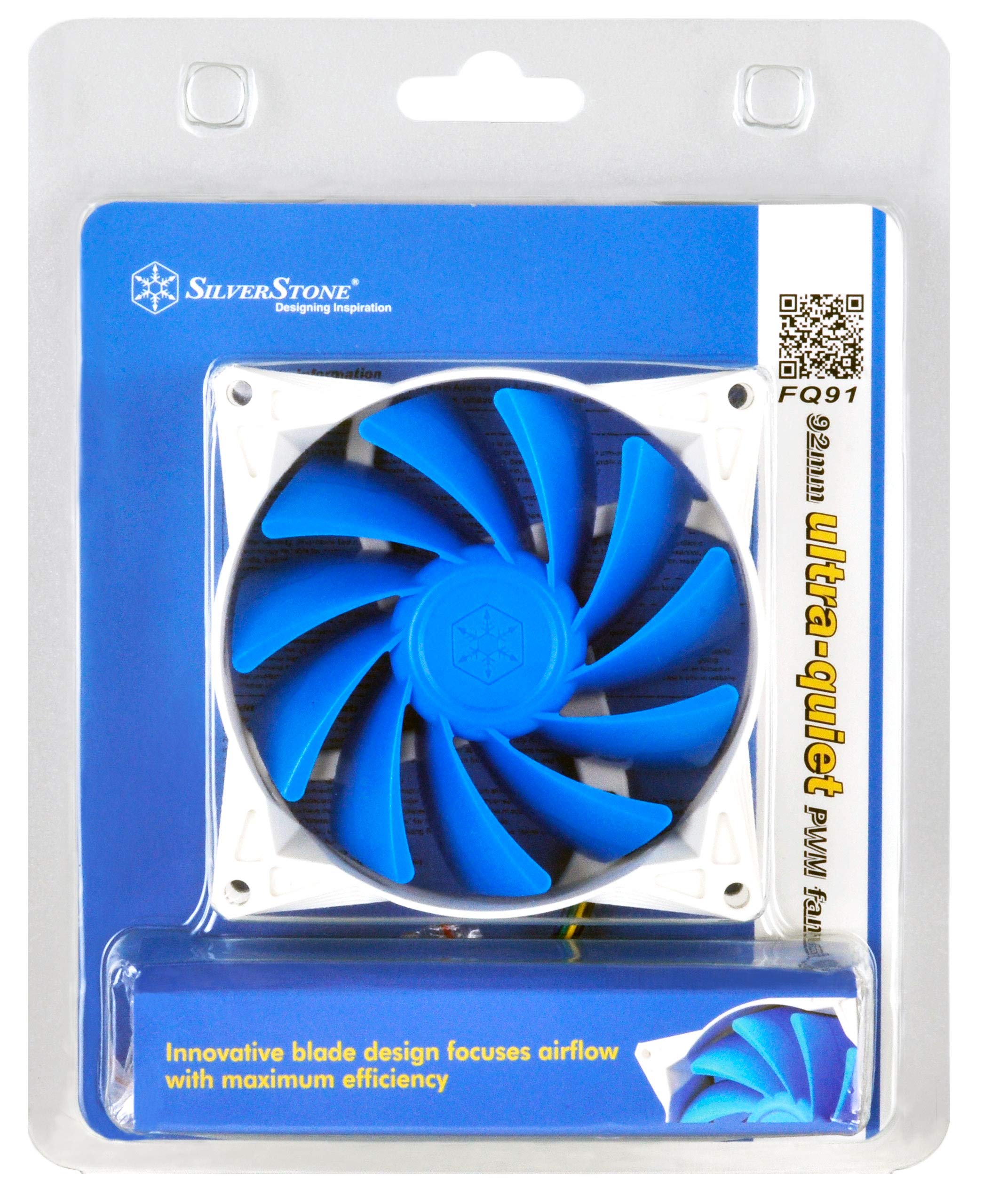 Silverstone ventola con gomma antivibrazione Pads raffreddamento 92 mm