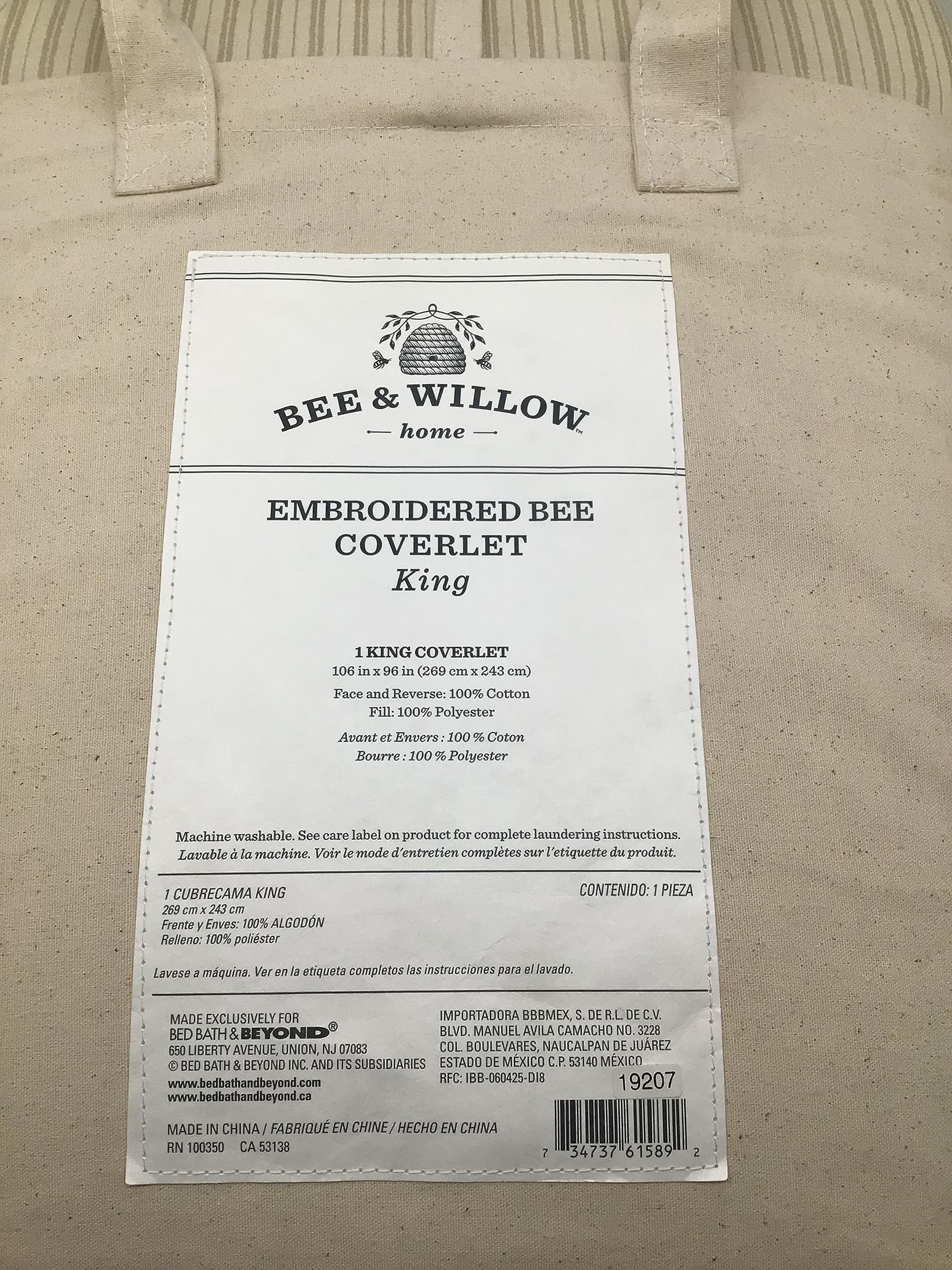 Bee & Willow Home Embroidered King Coverlet