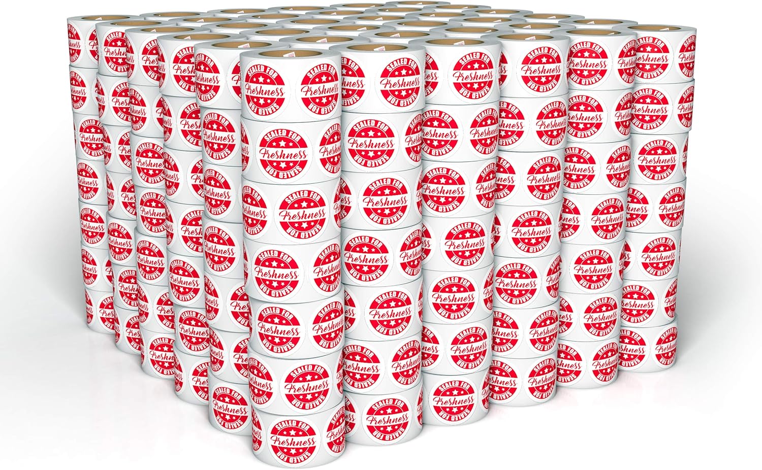 Tamper evident sealed food delivery labels, 2" circles, 360 rolls