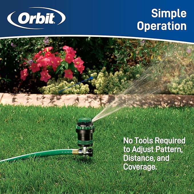 With a coverage area of up to 95 feet in diameter, this sprinkler is perfect for medium to large lawns. The spray distance and pattern can be easily adjusted to suit your specific watering needs, allowing you to customize the sprinkler to fit your lawn's unique shape and size.