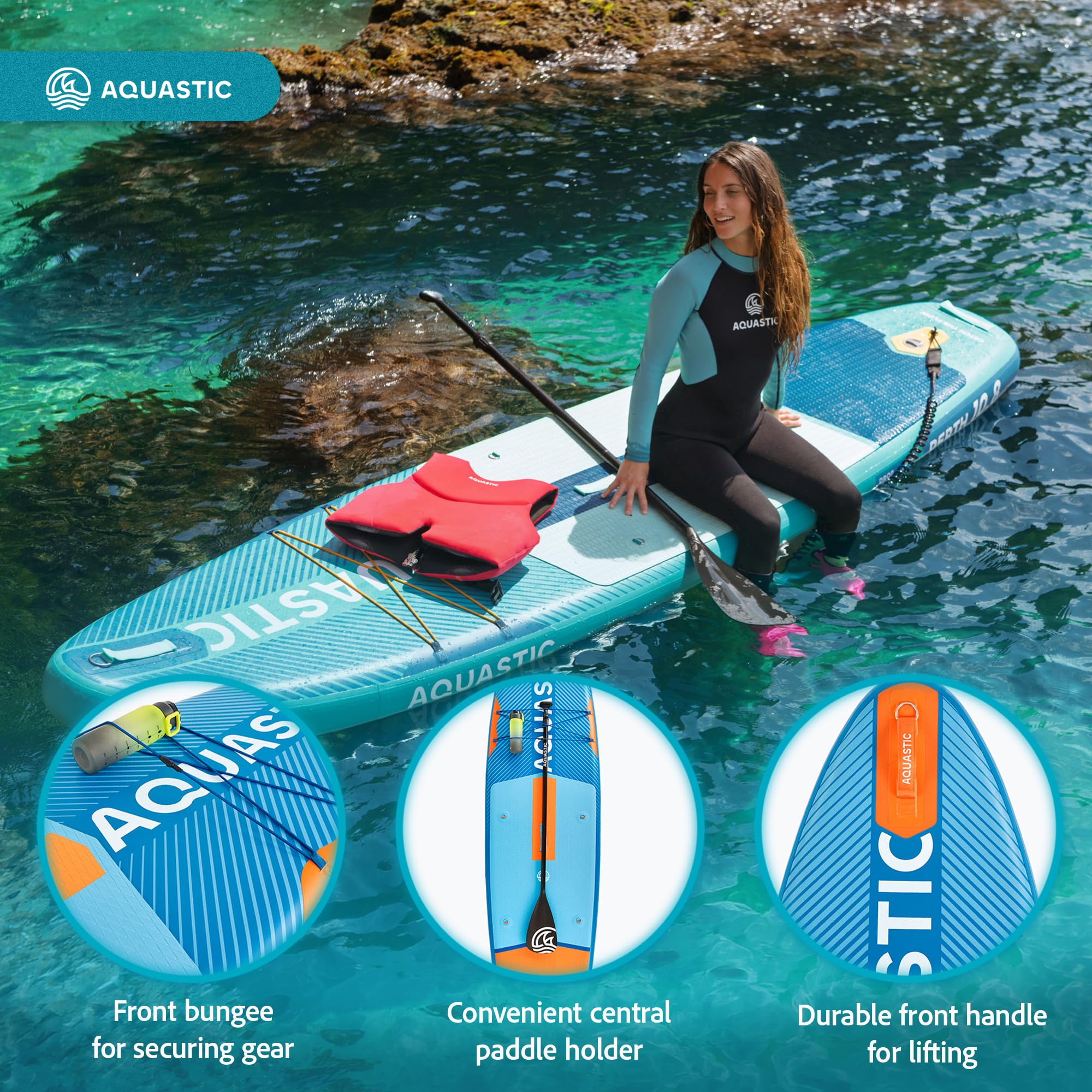 AQUASTIC Perth aufblasbares SUP Board 10'8 Allround bis 150 kg
