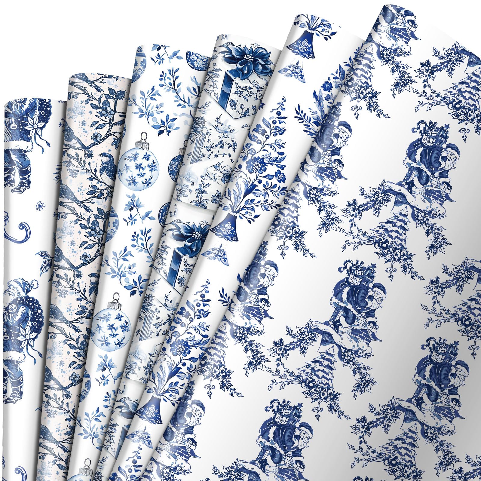 Amazon.com: Watersay 12 Sheets Blue Christmas Gift Wrap Paper