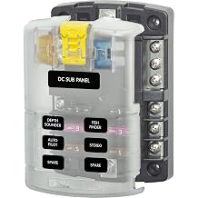 BLUE SEA 5025 RV Trailer Camper Fuse Block System 6 Circuits