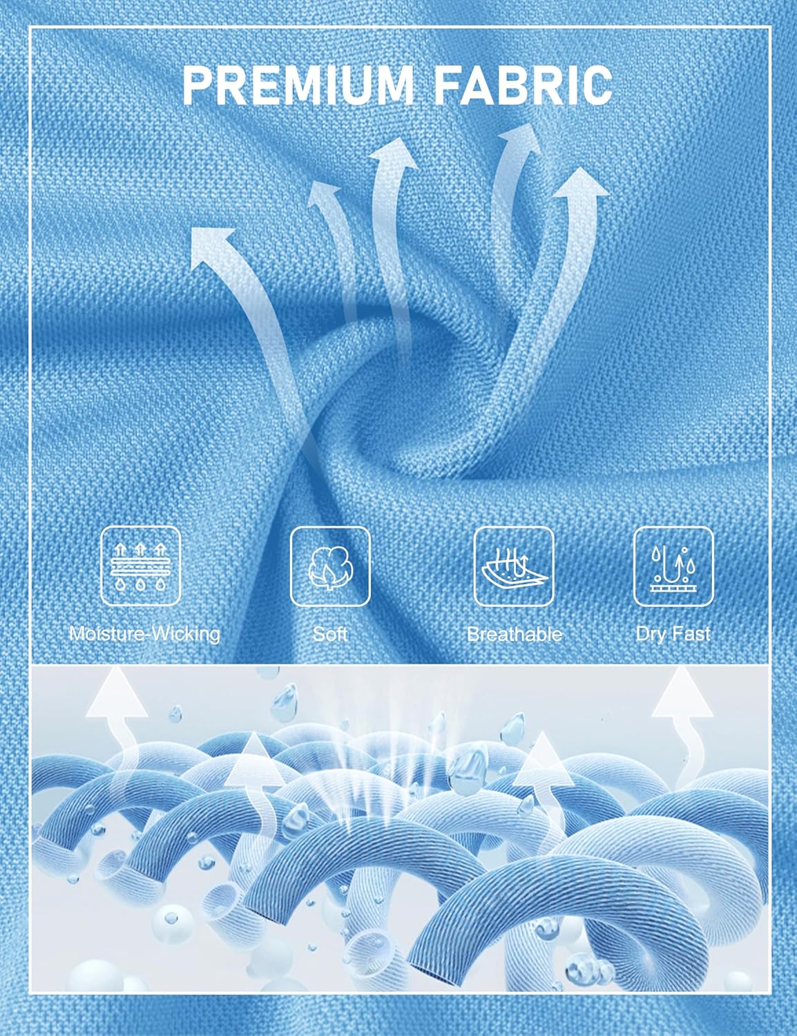 MAGCOMSEN Men's Polo Shirts Short Sleeve Golf Quick Dry Collared Moisture Wicking Athletic Performance Polos - Image 3