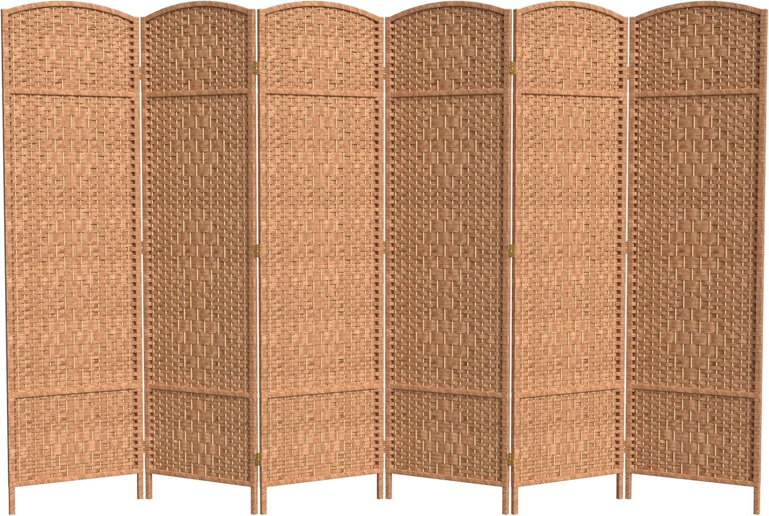 Red Lantern 6 ft. Tall Diamond Weave Fiber Room Divider - Natural - 6 Panel