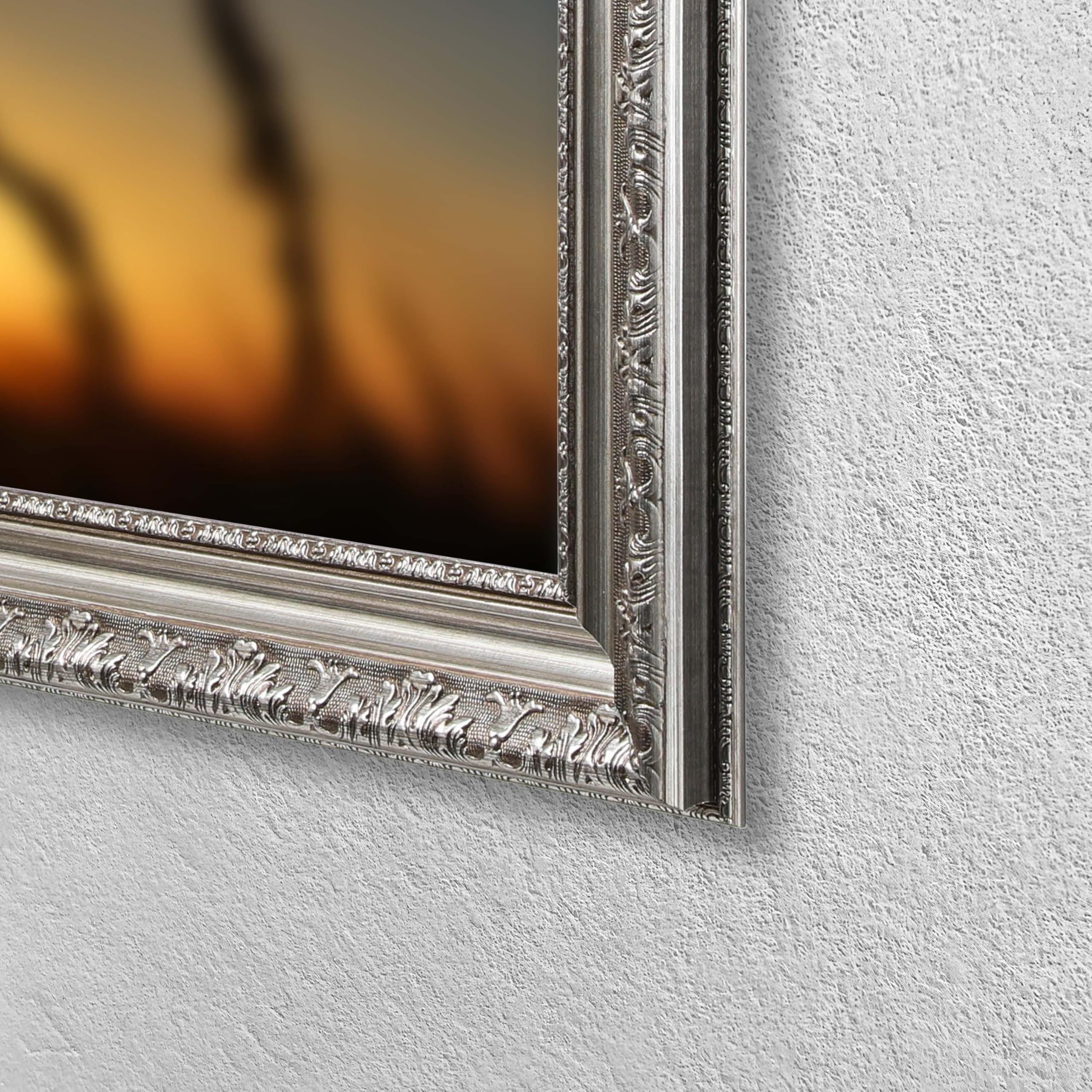 65-Zoll-TV-Rahmen kompatibel mit Samsung The Frame & Pro, Antiksilber, geeignet für wandmontierte Fernseher