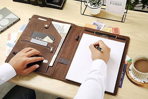 Miniatura 6 de Portafolio de cuero personalizado para hombres, carpeta de portapapeles de cuero grabada, cartera legal de cuero personalizada, regalo de Navidad