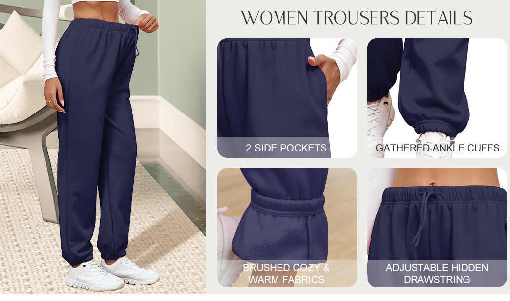 Neteson Pantalon Jogging Femme Taille Haute Élastique Pantalon De Survêtement Sport Yoga Training Casual