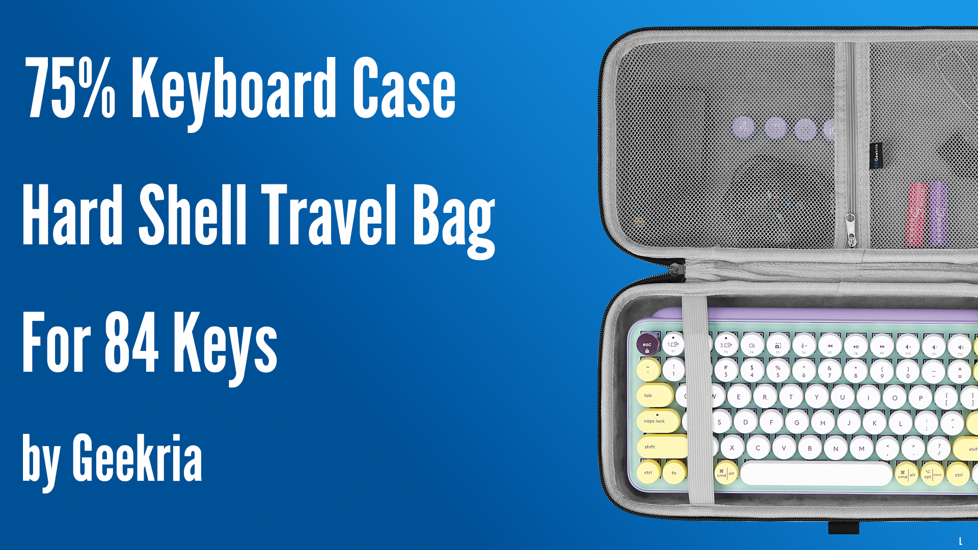 Amazon.com: GEEKRIA 75% 84-Key Gaming Keyboard Case, Hard Shell