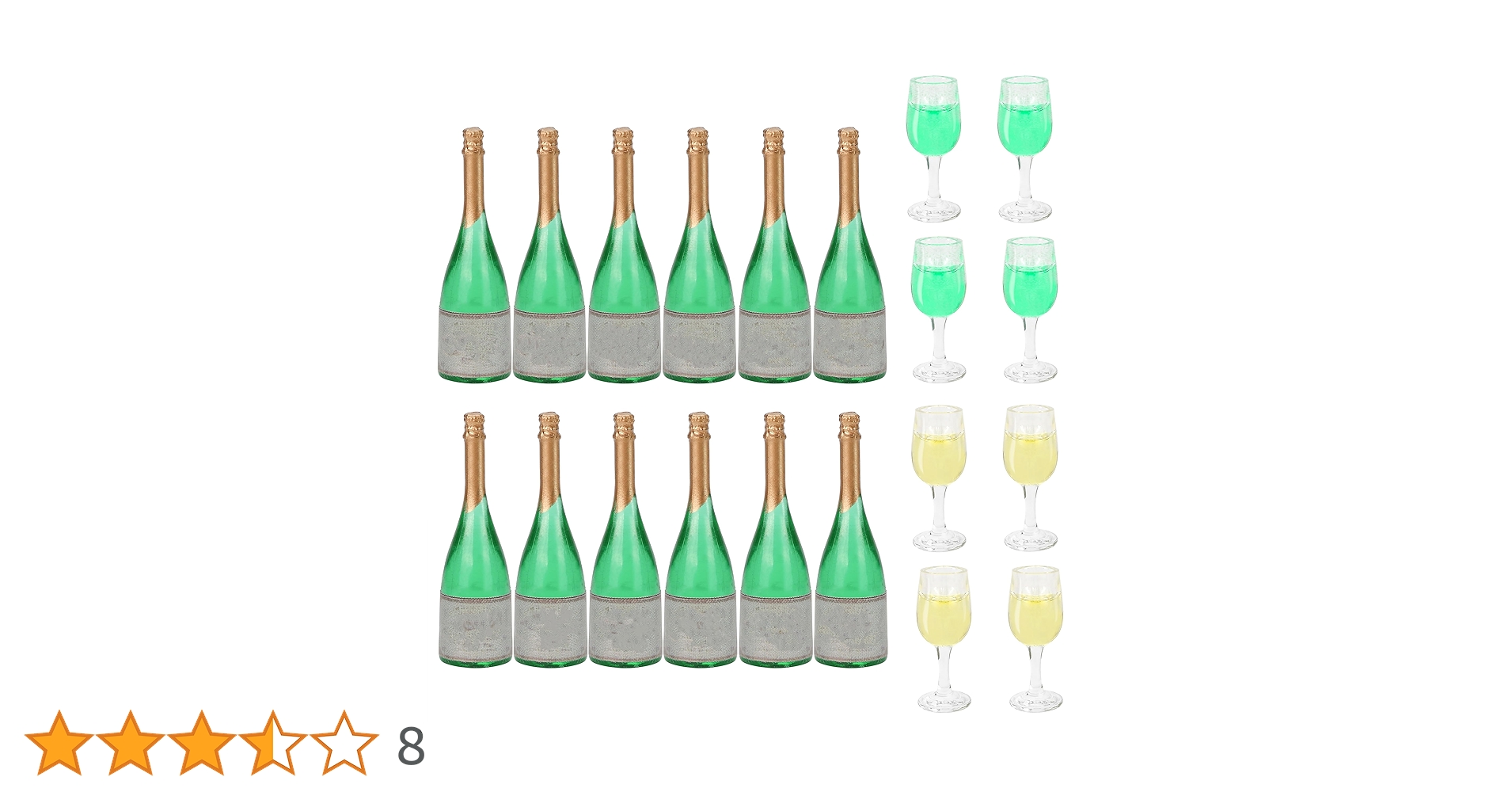 Amazon.co.jp: ミニチュアシャンパンワイングラスとボトル 1:12