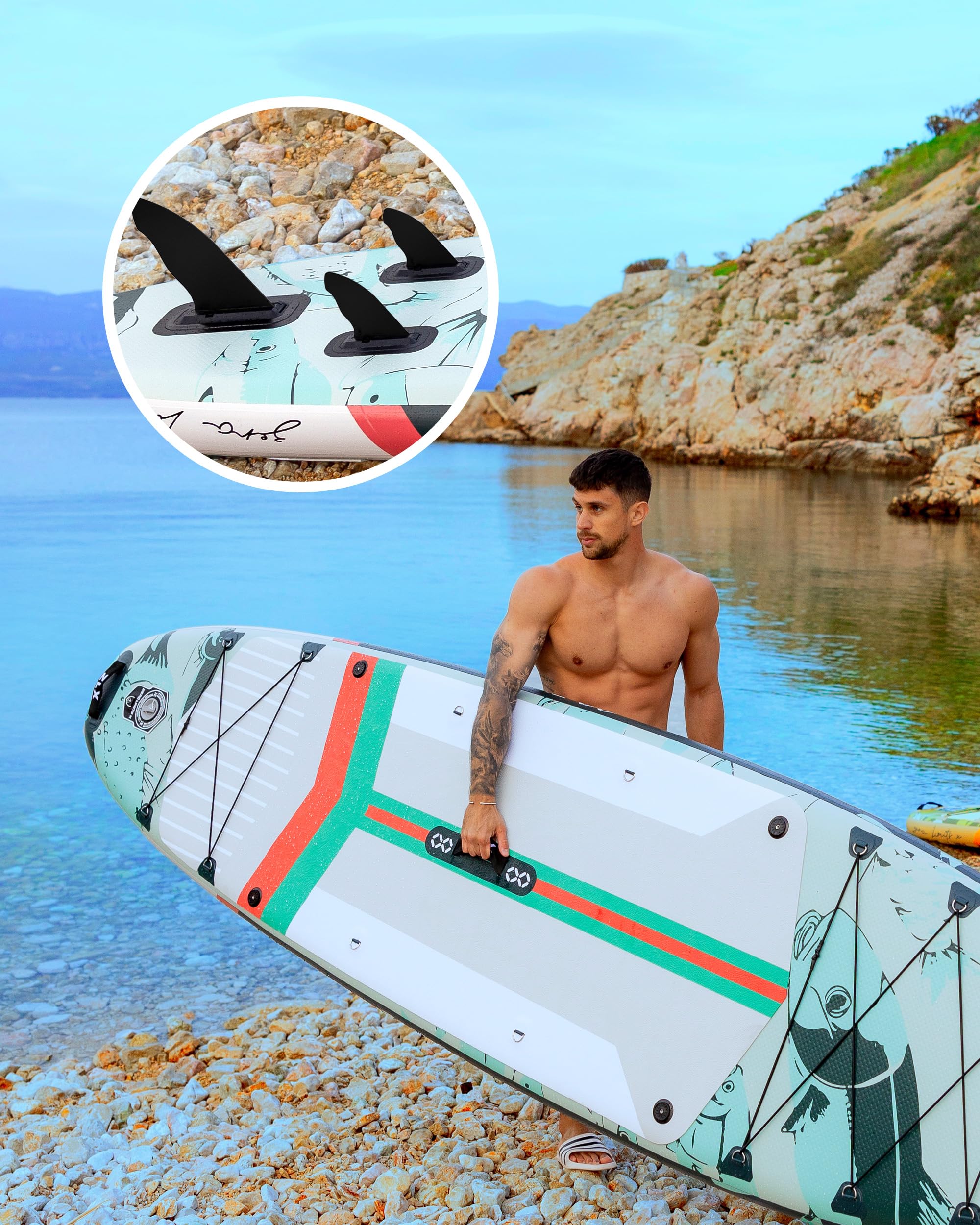 ZLX Set di pinne di ricambio per paddle board, pinne di ricambio staccabili, ricambio per pinne a sgancio rapido, accessori di ricambio durevoli per tavole da SUP gonfiabili