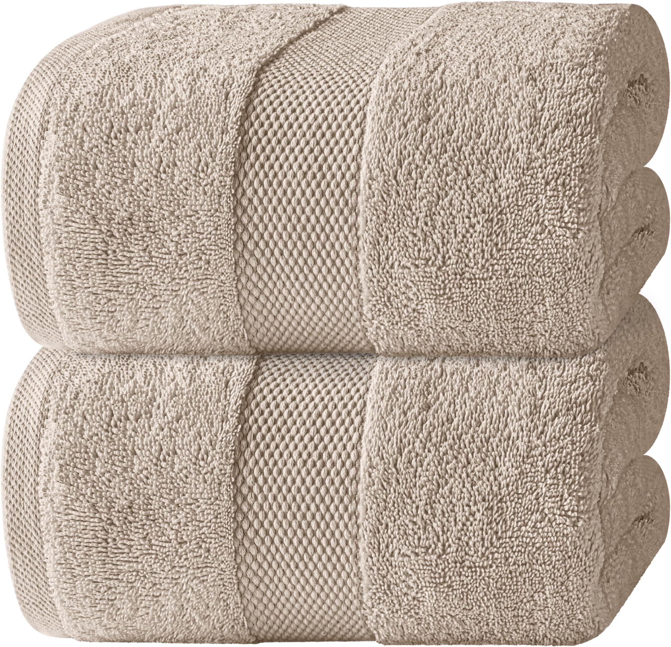 White Classic Luxury Soft Bath Sheet Towels - 700 GSM Cotton Luxury Bath Towels Extra Large 89x178 cm, Absorbent and Quick Dry, Hotel Quality Extra Large Bath Towels Oversized, Taupe, 2 Pack
