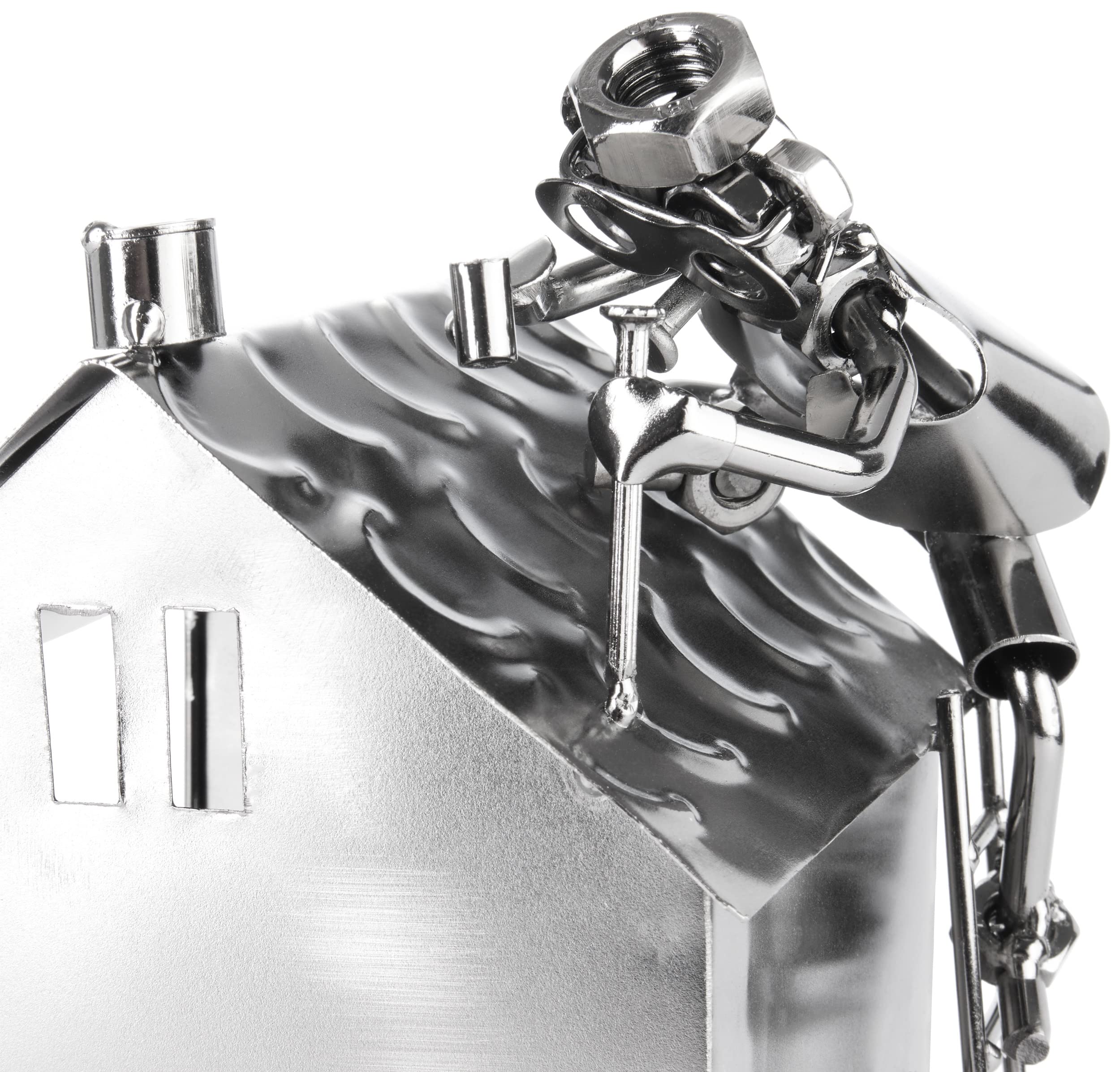 BRUBAKER Schroef Man Golf Cart - Handgemaakte IJzer Figuur Metal Man Golf - 24 cm Metalen Figuur Cadeau-Idee voor Golfspelers en Golffans BRUBAKER Schroef Man Golf Cart - Handgemaakte IJzer Figuur Metal Man Golf - 24 cm Metalen Figuur Cadeau-Idee voor Golfspelers en Golffans