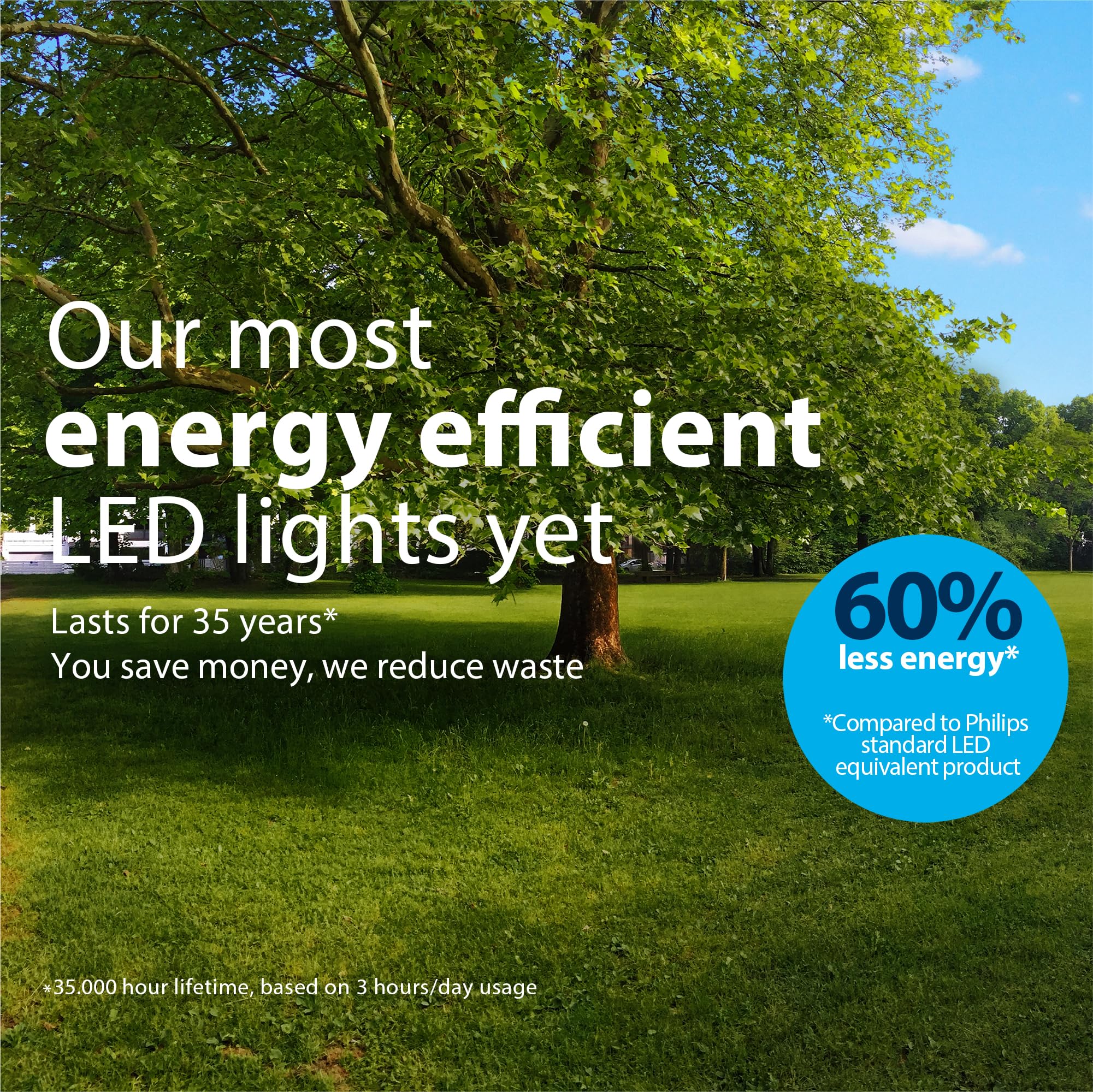 Philips Frosted Ultra-Efficient LED Bulb (3 Pack), E27, 4W Equivalent to 60W, Warm White Light 2700k, Energy Efficiency A - Image 3