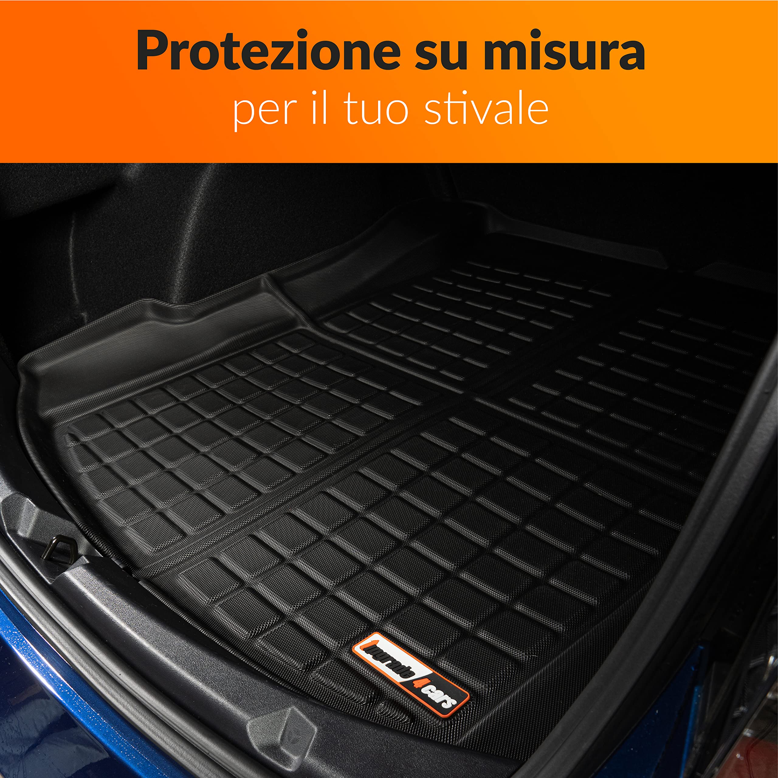 Upgrade4cars Tappetino Bagagliaio Auto compatibile con Tesla Model 3 | Vasca per Baule Impermeabile e Antiscivolo | Accessori Tappeto Interno