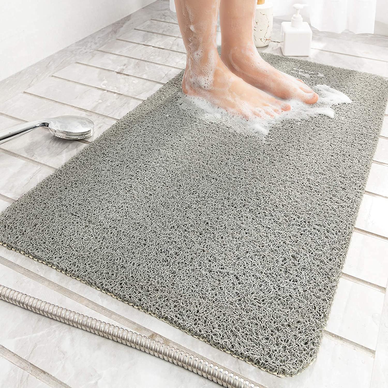 Funito Soft Textured Bath, Shower, Tub Mat,Phthalate Free, Non Slip Comfort Bathtub Mats with Drain, PVC Loofah Bathroom Mats for Wet Areas, Quick Drying (40 * 60cm)