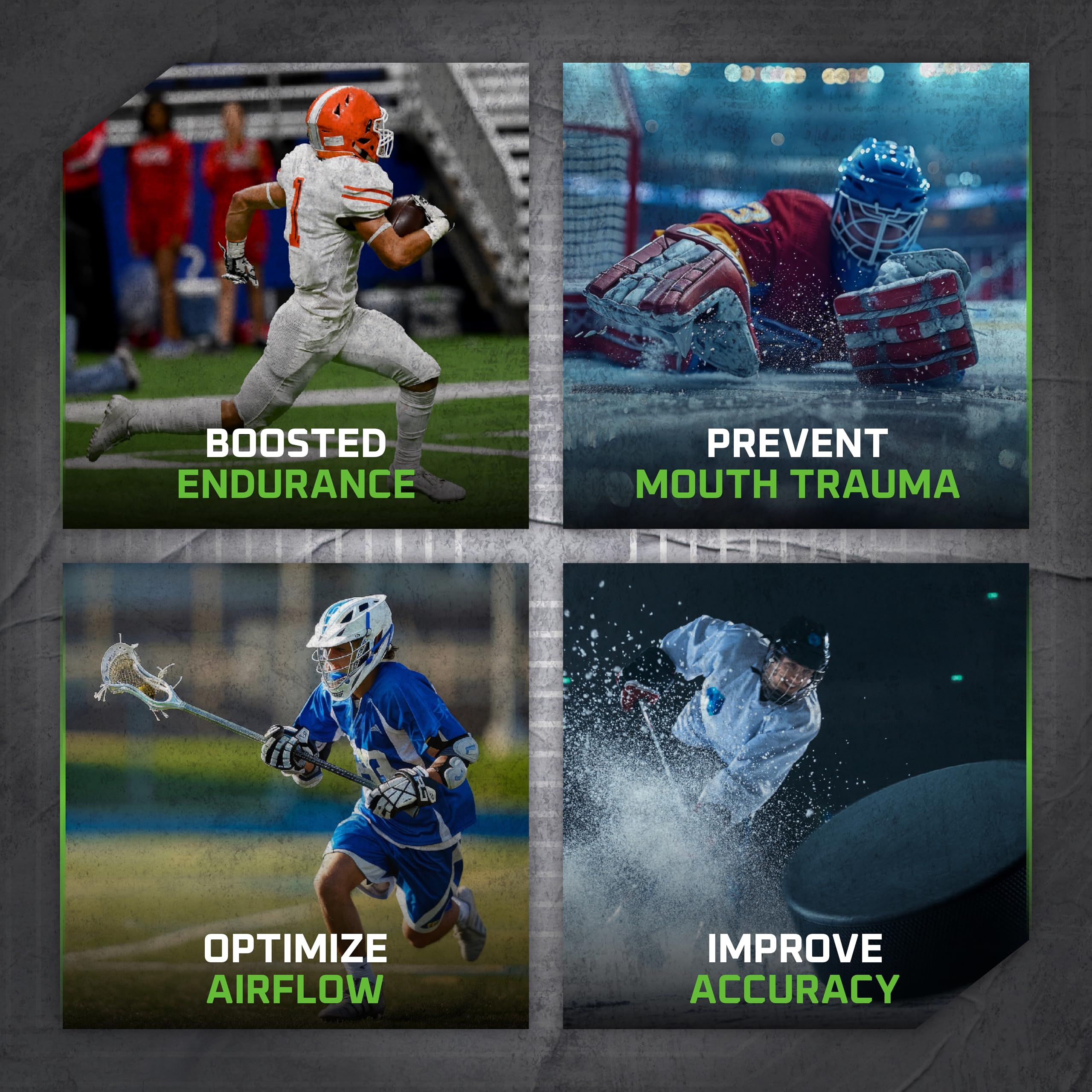 New Age Performance Protector bucal deportivo, diseño de perfil bajo, mejora el rendimiento atlético, incluyendo fuerza, equilibrio y resistencia, estabiliza la mandíbula para deportes de contacto y