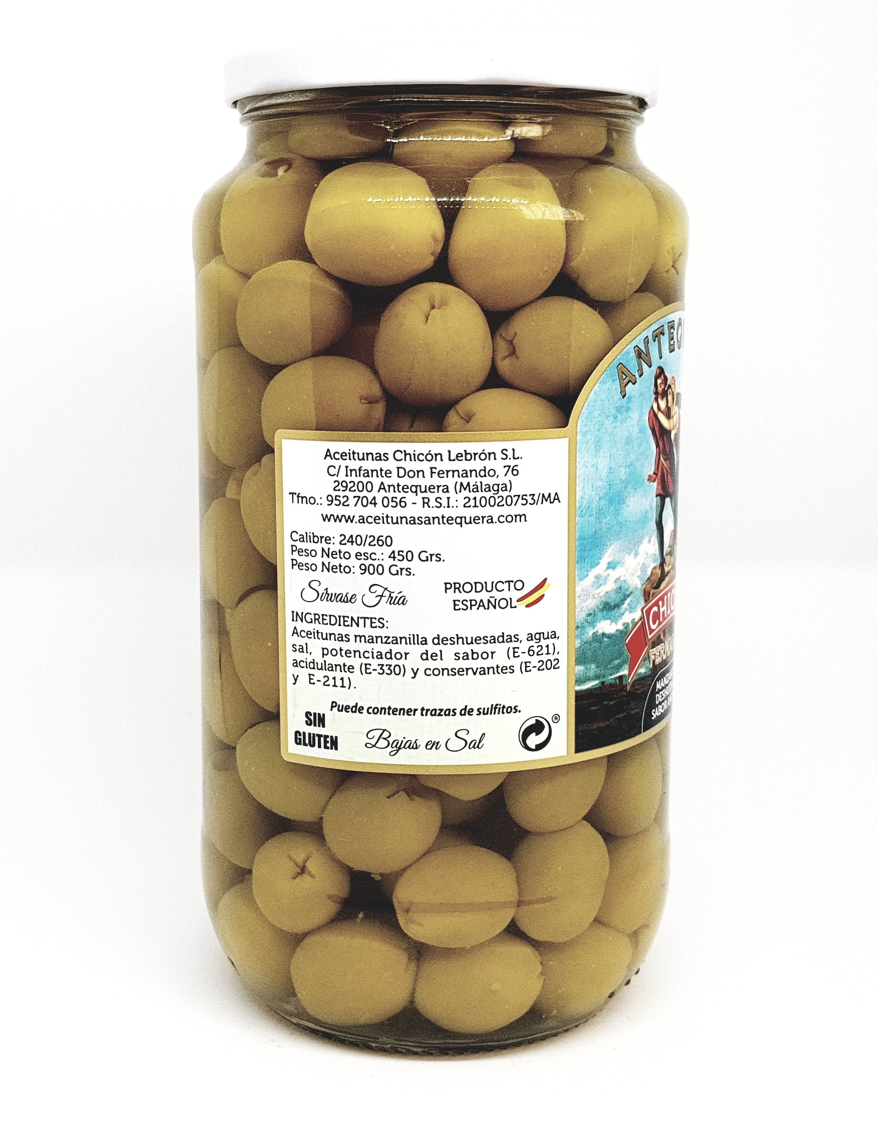 2 X 450 gr ACEITUNAS MANZANILLA DESHUESADA SABOR ANCHOA - CHICON — view 3
