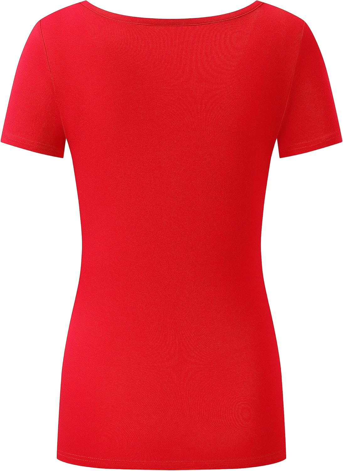 OThread & Co. Women's Short Sleeve T-Shirt Comfy Square Neck Shirts Basic Stretch Layer - Image 4