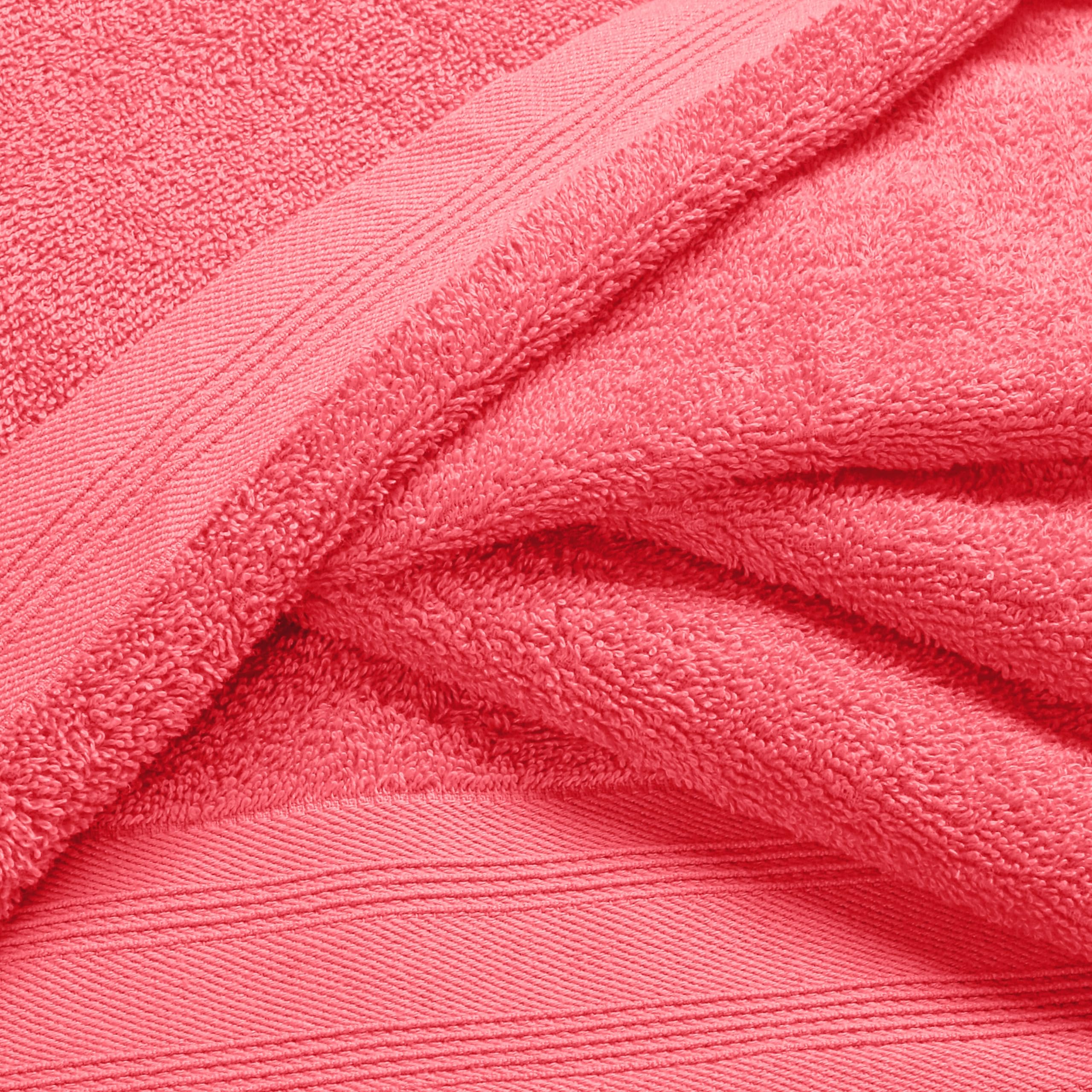 Ultra weiches 3er-Pack Baumwoll-Handtuch-Set, enthält EIN übergroßes Badetuch 70 x 140 cm, EIN Handtuch 40 x 60 cm und EIN Waschbett 30 x 30 cm, Korallenorange
