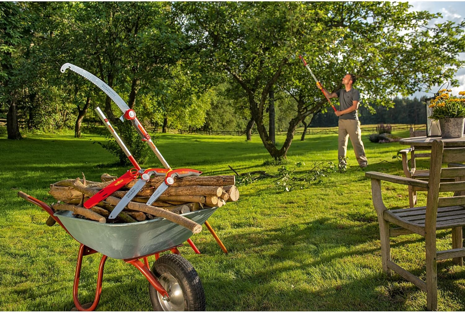 Wolf-Garten PC145FS Power Cut Folding Pruning Saw Tree Care Tool, Red, 67x3.2x3 cm